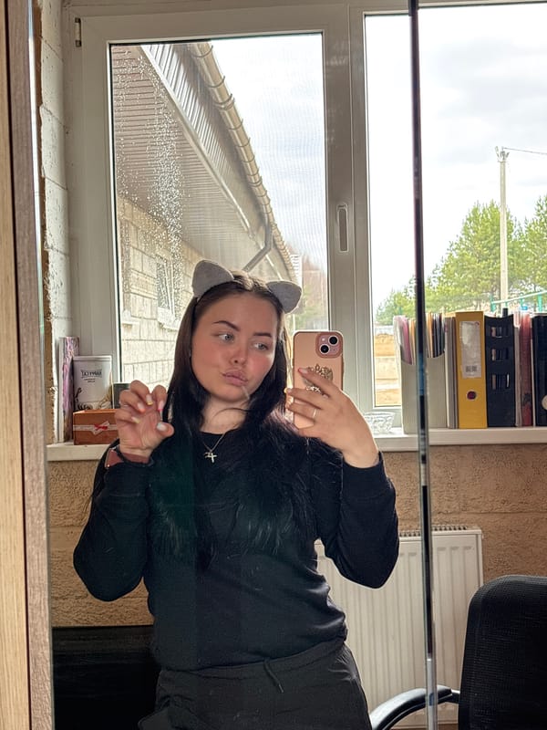 Woman in cat ears photographed during quiet moments in Russia