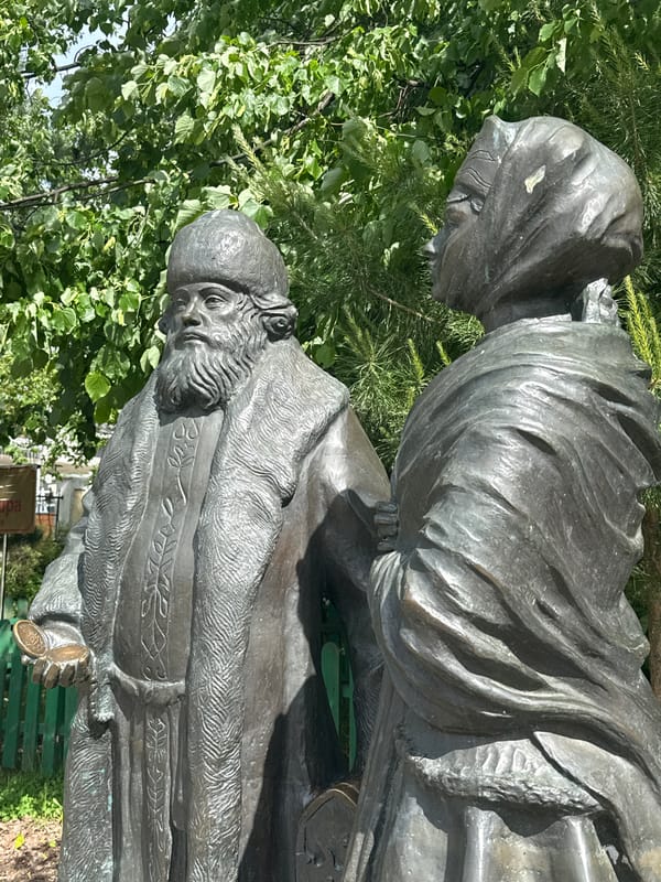 Dmitrov monuments and playground scenes captured by witness