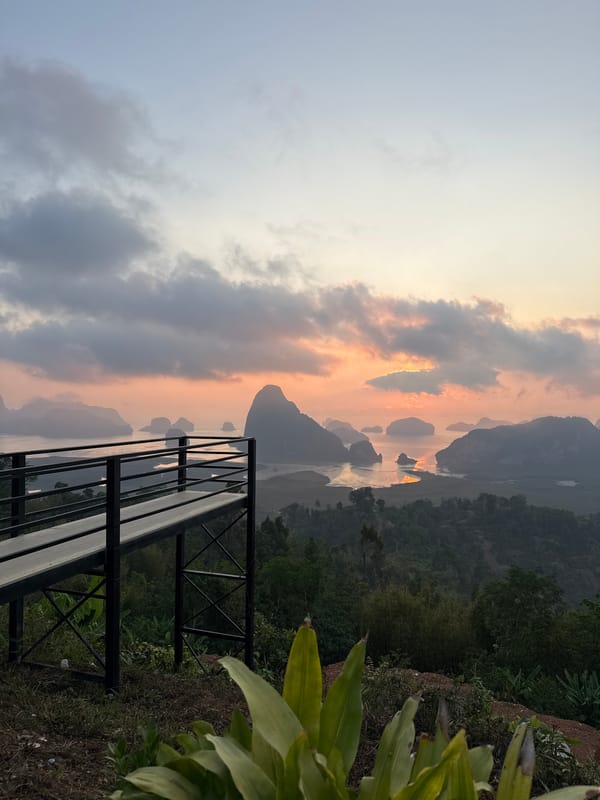 Sunset coastal views captured at Ban Khlong Khian viewing platforms