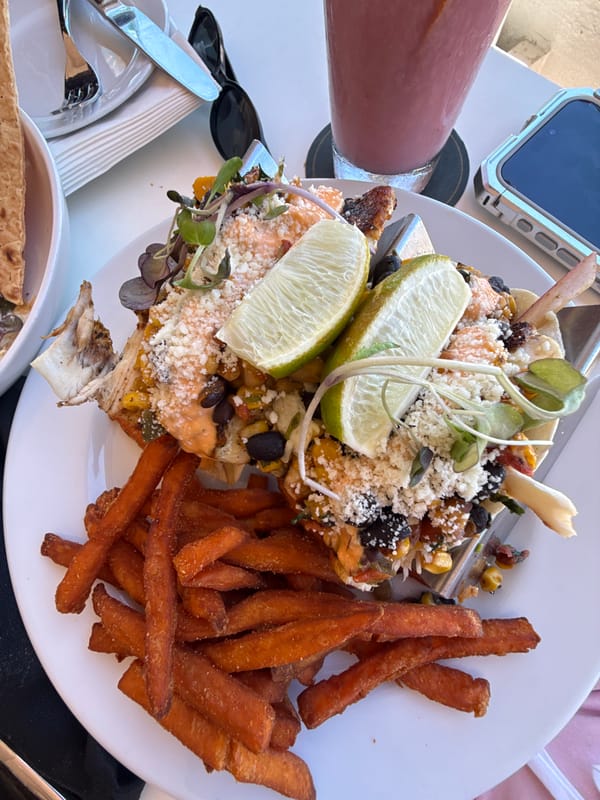 Lunch spread at a Hollywood, FL restaurant