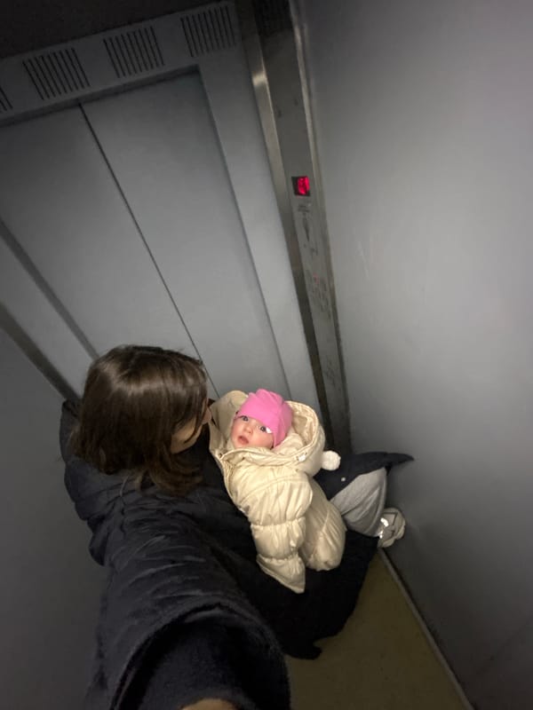 Moscow resident documents early morning domestic routine with baby