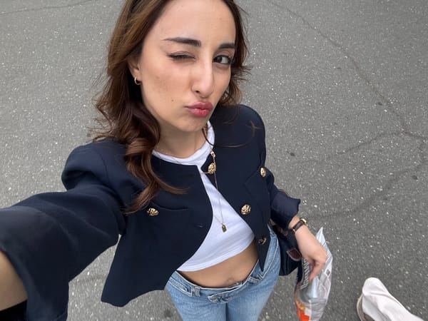Woman Takes Winking Selfie in Yerevan