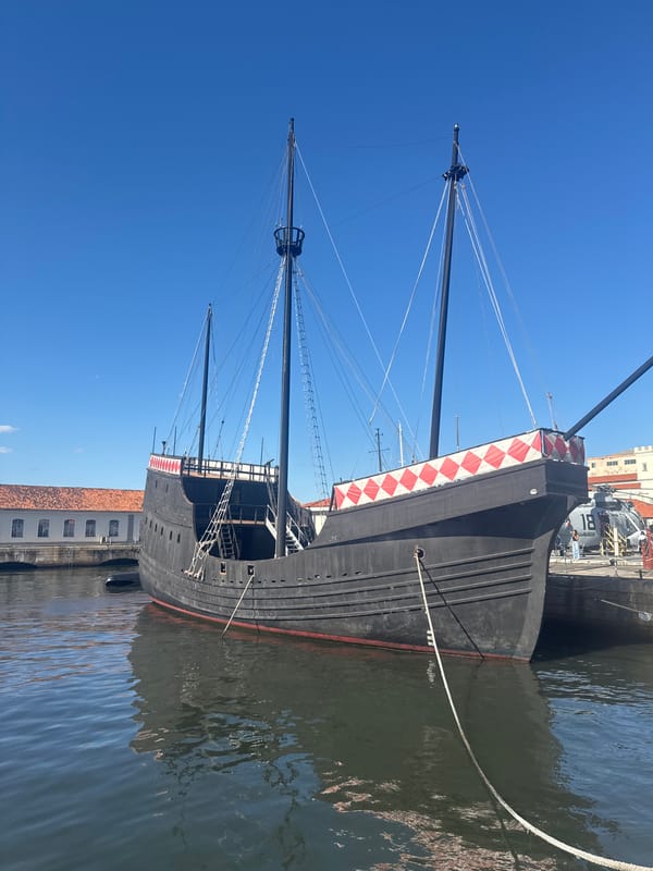Ships, sculptures, and landmarks along Rio's waterfront