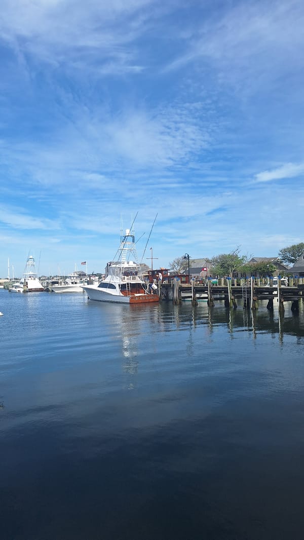Evening harbor views across Nantucket's marina and waterfront