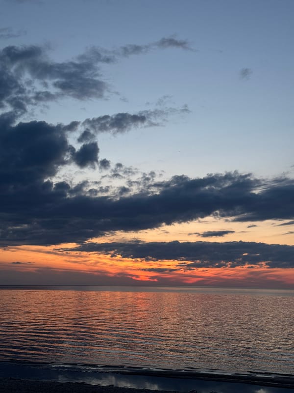 Evening seascape captured at dusk in Carnikava, Latvia