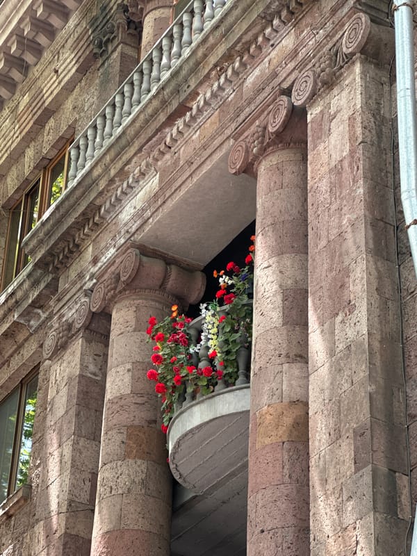 Morning scenes documented at Yerevan Cascade architectural landmark
