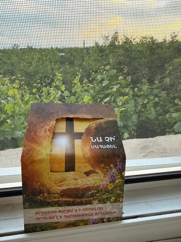 Window-side moments: religious items, books, and afternoon sky views