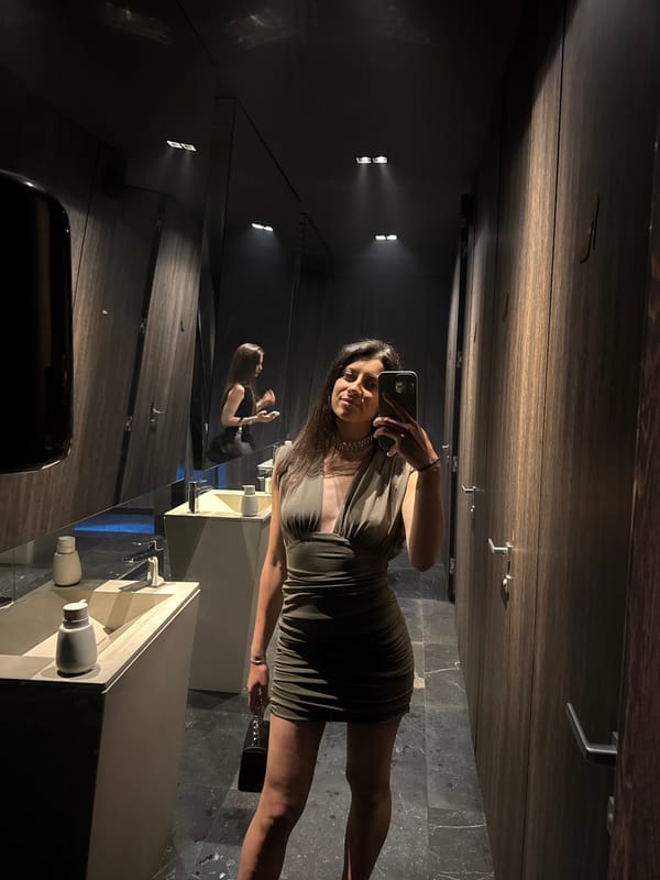 Woman takes selfies at Bulgarian winery venue