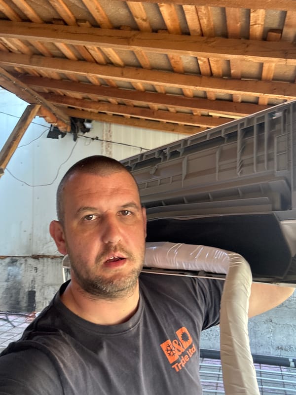 Man in Trade company shirt spotted in Bulgarian village