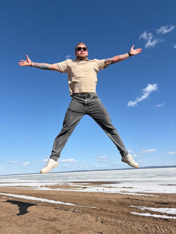 Woman celebrates Easter on frozen beach in Noviy, Russia