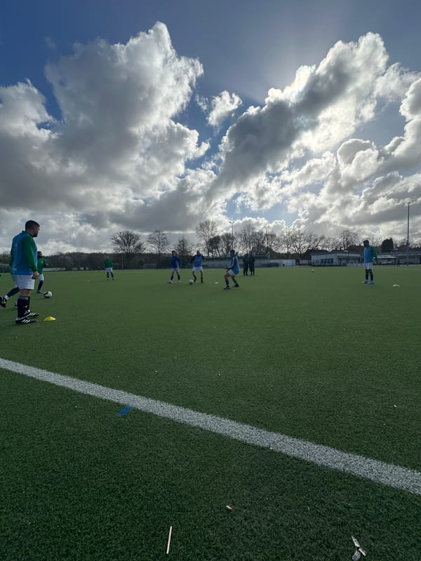 Soccer training session held on artificial turf in Essen
