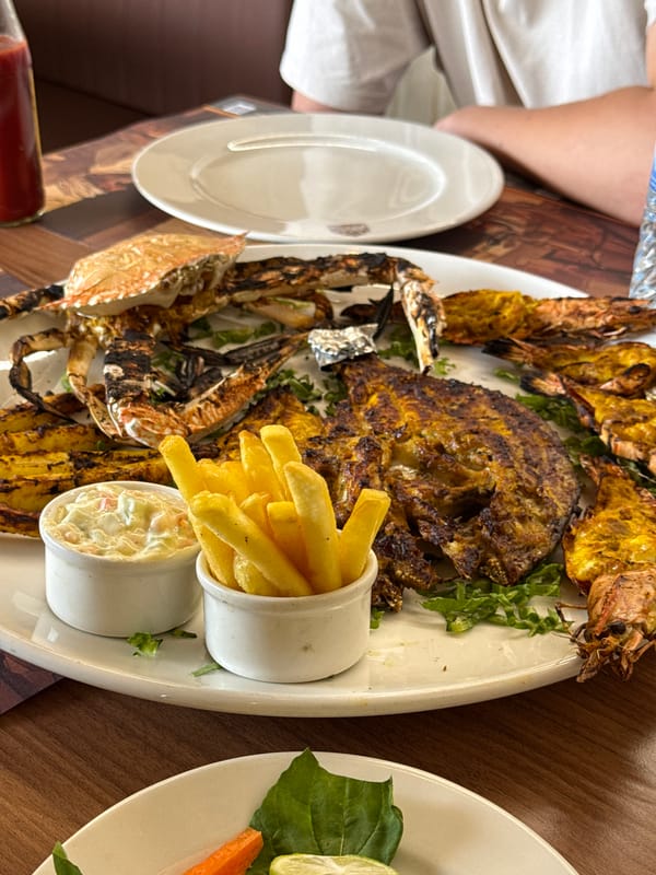 Seafood platter served in Dibba Al Fujairah, UAE