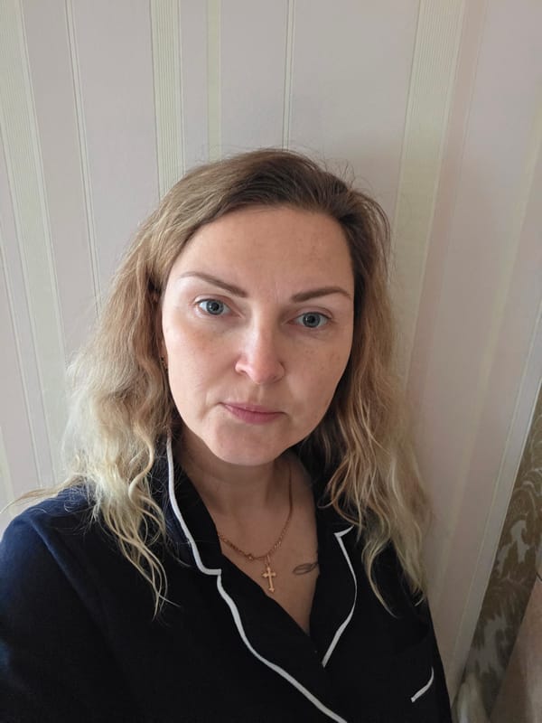 Woman photographed with shampoo bottle in Chaikovsky, Russia