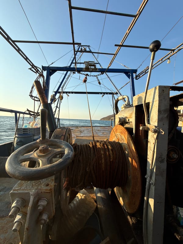 Weathered fishing vessel equipment observed in Emona, Bulgaria
