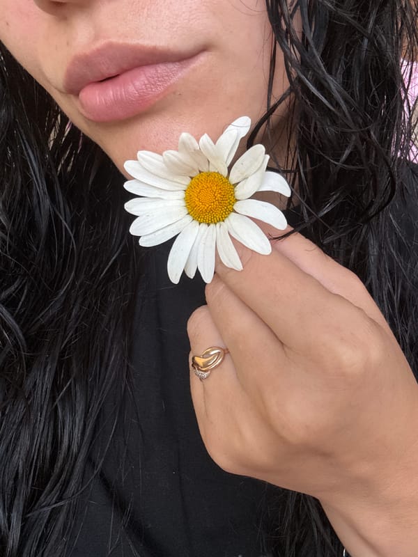 Close-up portrait series with daisies, Saint Petersburg
