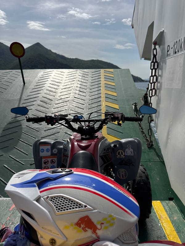 ATV and Red Bull helmet spotted on ferry deck