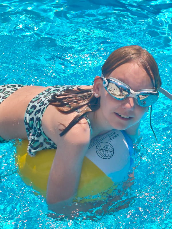 Summer pool fun with inflatables in Gelendzhik, Russia