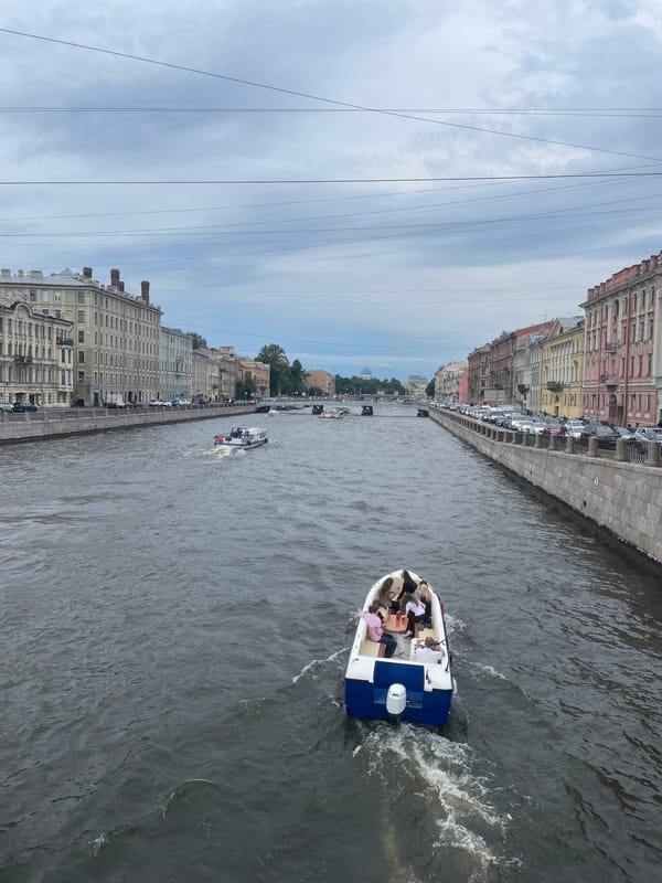 Street-level scenes along Saint Petersburg's canals and backstreets