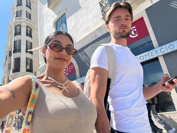 Couple Takes Selfies During Alicante Market Festival