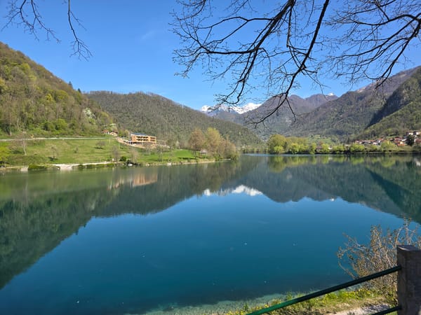 Sunny spring morning captured at Slovenia's Lake Bohinj