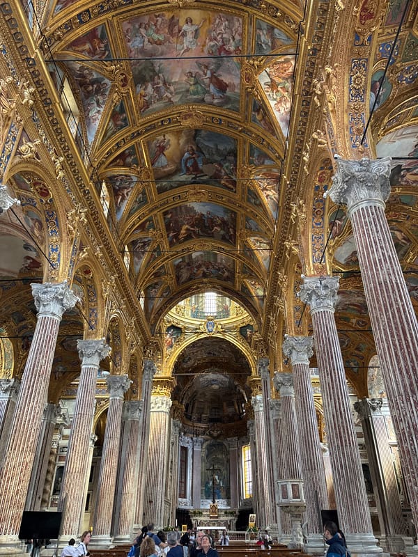 Morning architectural tour captured in historic Genoa