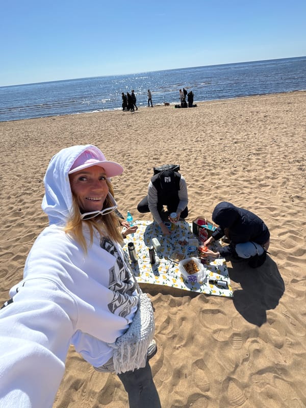 Beachgoers enjoy sunny spring day along Russian Baltic coast