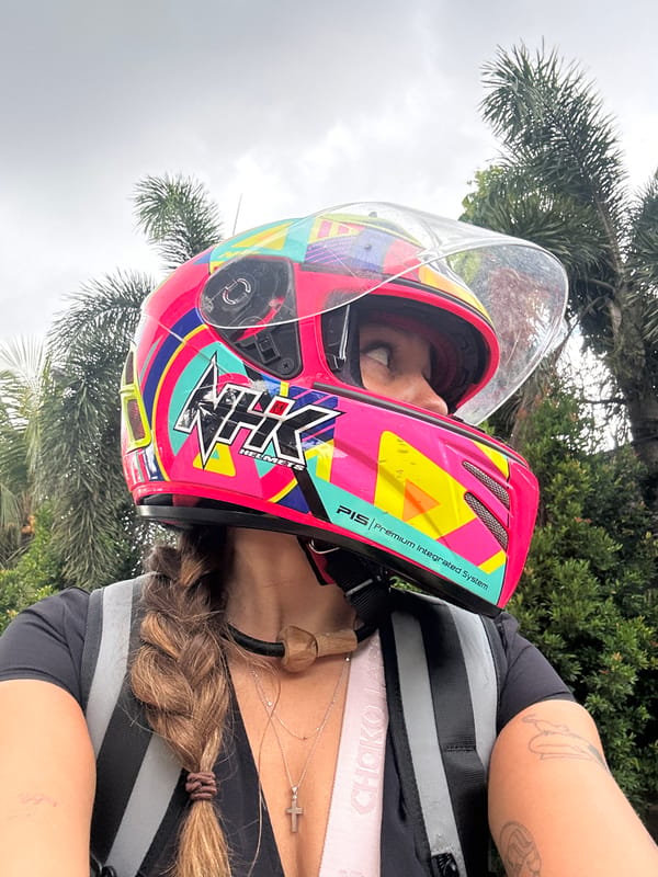 Woman on scooter spotted in Mengwi, Indonesia early morning