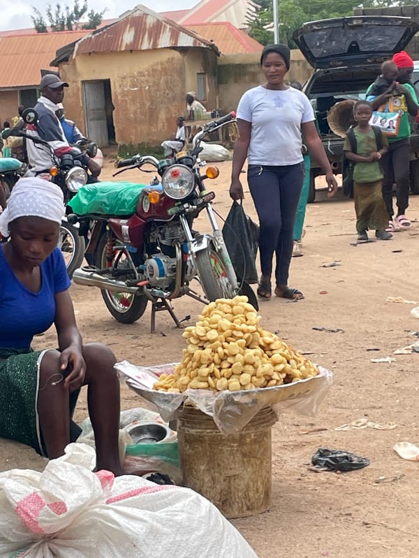 Morning market activity in Wang, Nigeria