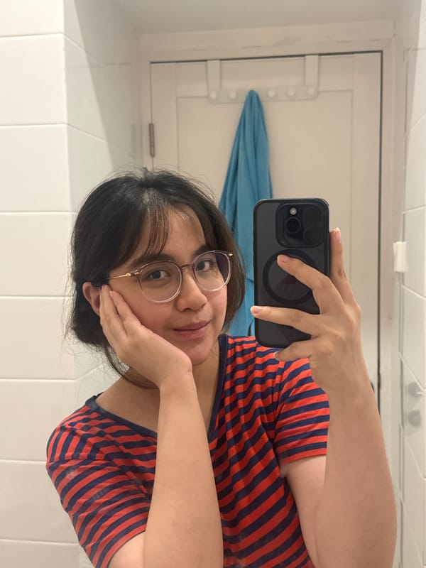Woman takes bathroom selfie in Bekasi, Indonesia