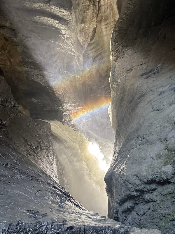 Inside Trümmelbach Falls: canyon, cave views, and funicular ride