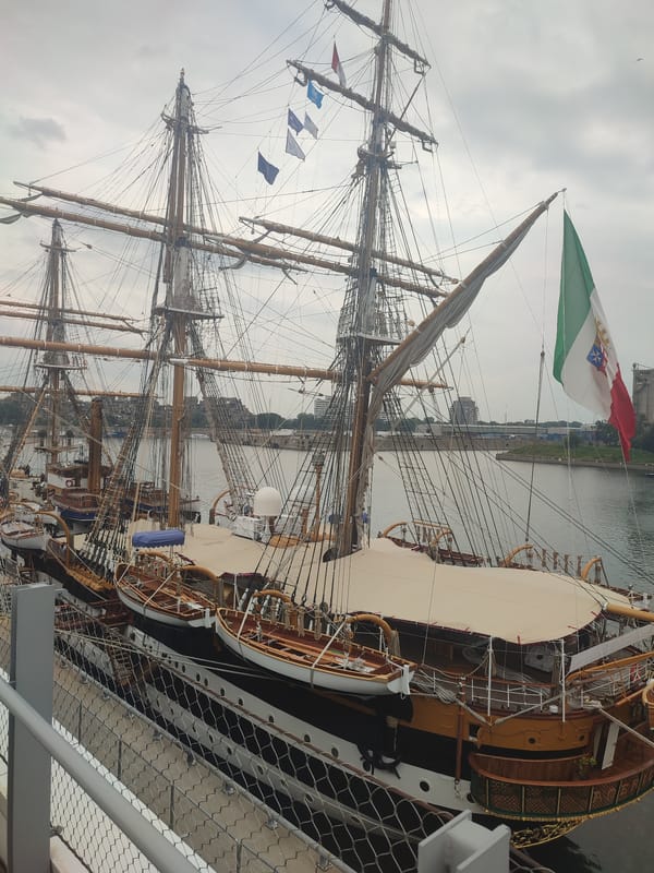 Tall ships and waterfront scenes at Montreal's Old Port