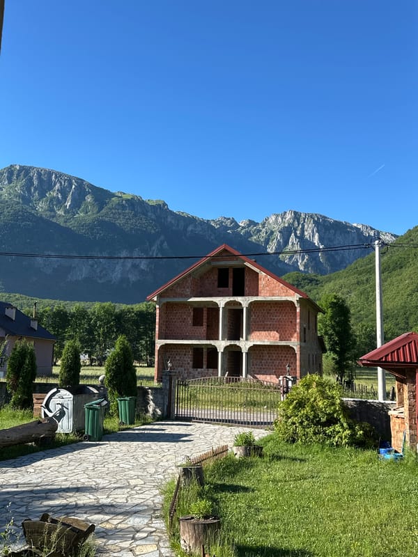 Morning scenes from mountain town Gusinje, Montenegro
