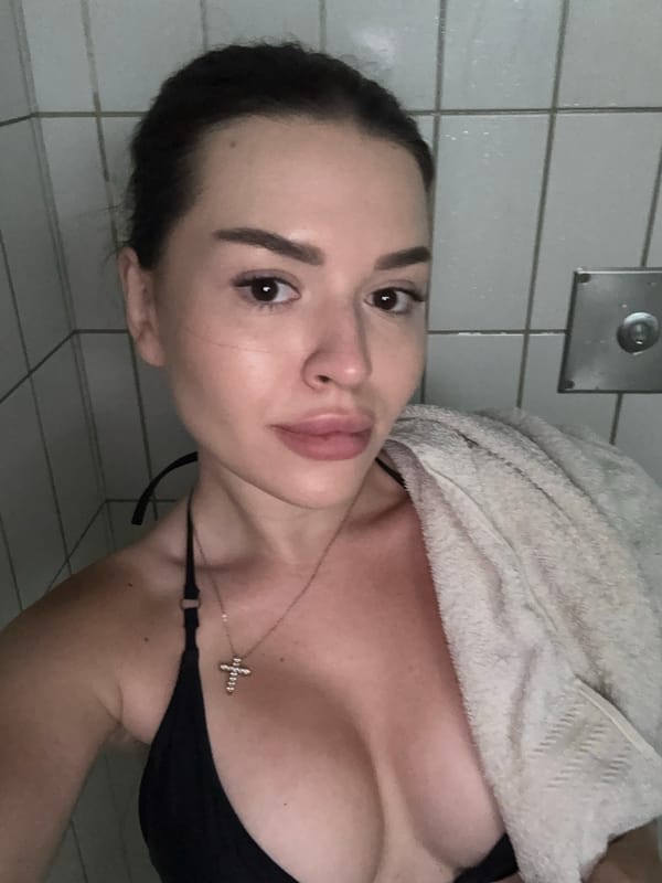 Bathroom selfies from a Prague spa or pool visit