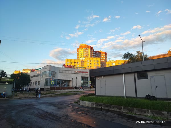 Evening errand at an Auchan supermarket in Lytkarino, Russia