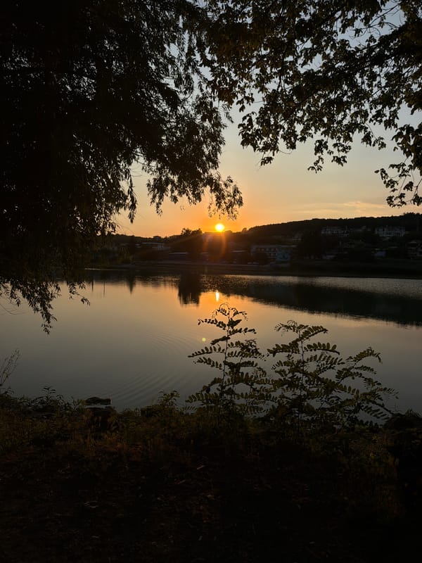 Riverside campsite evening in Nikolovo, Bulgaria