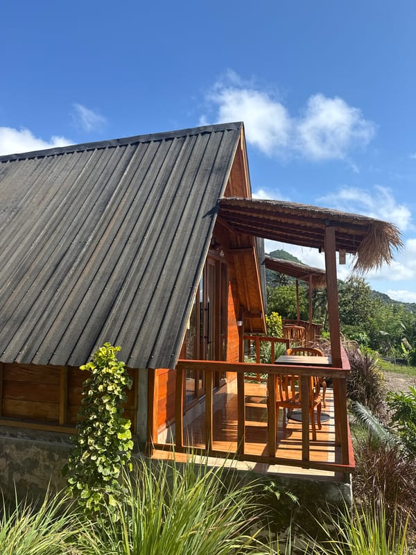 Tropical Indonesian scenery and traditional architecture documented