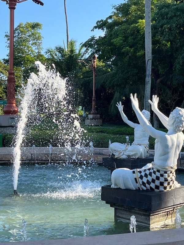 Morning street life documented in Indonesian tropical urban setting