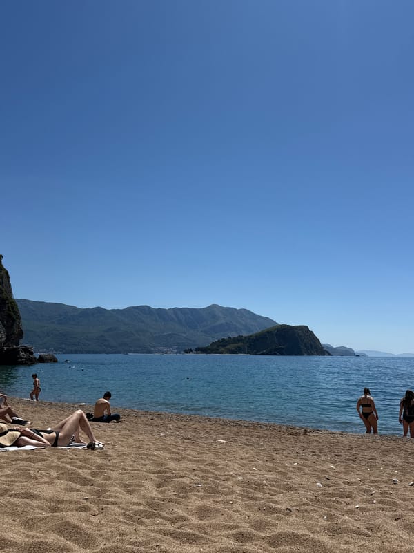Morning beach scenes captured in Budva, Montenegro