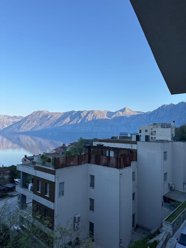 Clear morning view captured from elevated position in Dobrota