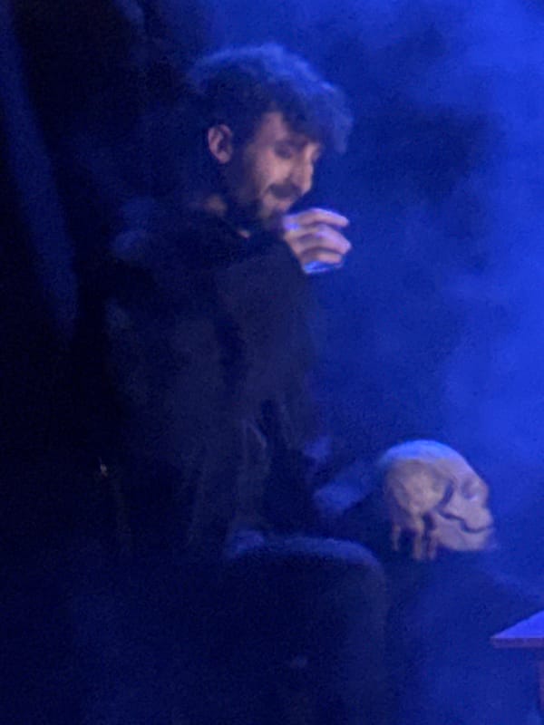 Theatrical performance staged in Gyumri, Armenia with dramatic lighting
