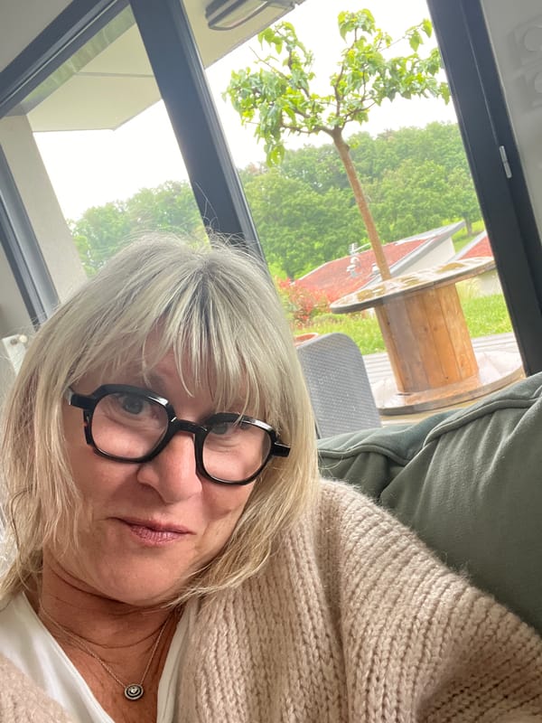 Woman takes morning selfie in Chambœuf, France