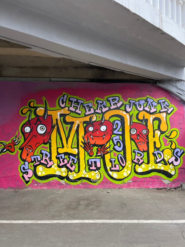 Colorful graffiti murals documented on concrete walls in Krasnoyarsk