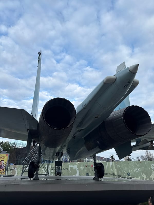 Visitor documents Soviet military museum displays in Moscow