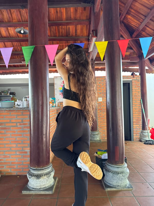 Woman photographed eating durian at Vietnamese resort structure