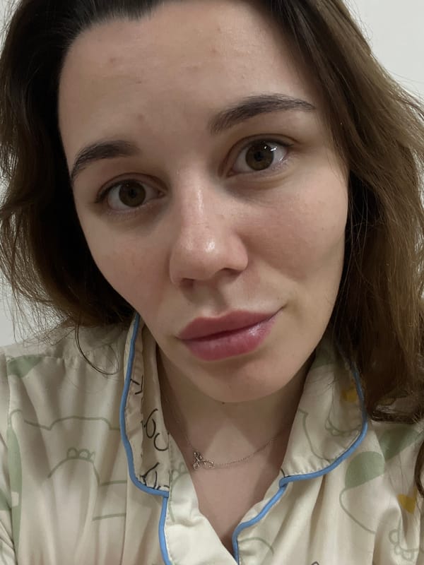 Woman in dinosaur pajamas captured in close-up recordings