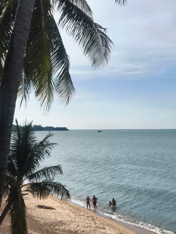Morning beach town life documented in Baan Mae Nam, Thailand