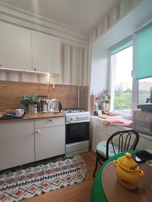 Early morning domestic routine documented in Izhevsk apartment