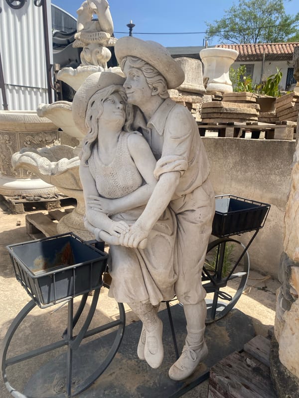 Exploring a garden décor yard in Estepona, Spain