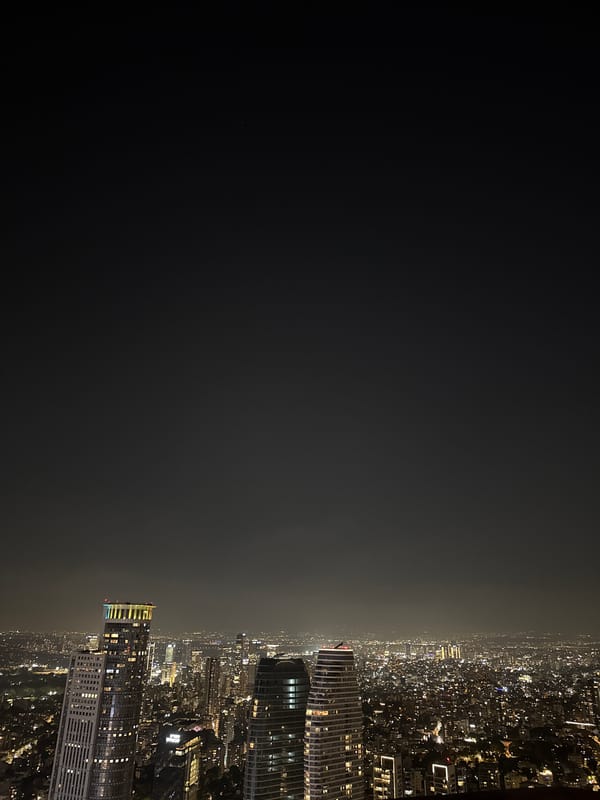Tel Aviv skyline glows at night, Azrieli Center front and center