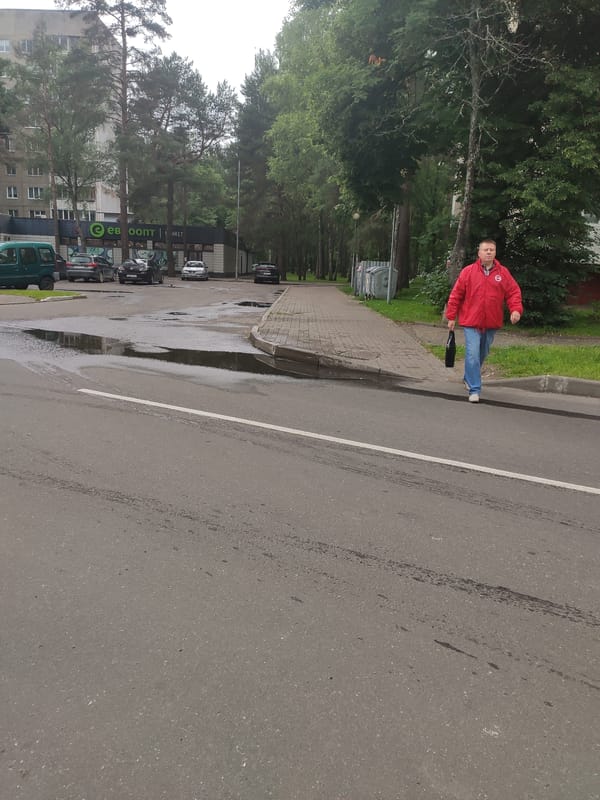 Morning street life and errands in Navapolatsk, Belarus